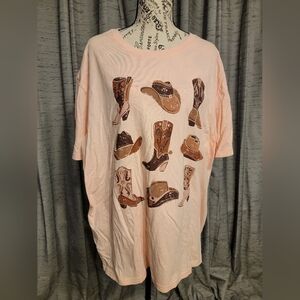 Cowboy Hat and Boot Graphic T-Shirt